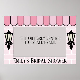 Rosa Pariser Brautparty-Foto-Rahmenposter Poster