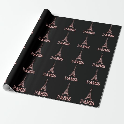 Rosa Pariser Eiffelturm-Geschenkpapier Geschenkpapier (Ungerollt)