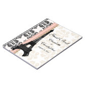 Rosa Pariser Eiffelturm-Hochzeits-Gast-Buch Notizblock (Linke Seite)