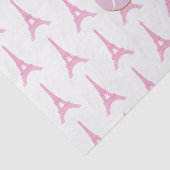 Rosa Pariser Eiffelturm Monogram Modernes Party Seidenpapier (Ausschnitt)