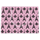 Rosa Pariser Party Eiffelturmgeschenk-Tasche Große Geschenktüte (Vorderseite)