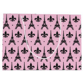 Rosa Pariser Party Eiffelturmgeschenk-Tasche Große Geschenktüte (Rückseite)