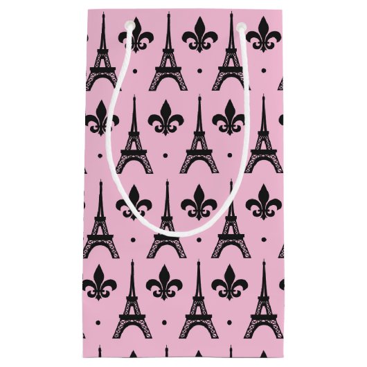 Rosa Pariser Party Eiffelturmgeschenk-Tasche Kleine Geschenktüte (Vorderseite)
