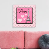 Rosa Pariser Schild-Wandkunst Leinwanddruck (Insitu (Wohnzimmer))