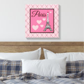 Rosa Pariser Schild-Wandkunst Leinwanddruck (Insitu (Schlafzimmer))