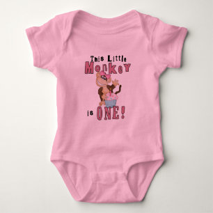 Rosa Party Affe 1. Geburtstag Shirts und Geschenke