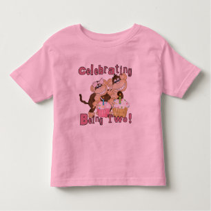 Rosa Party Affe 2. Geburtstagsgeschenke und Gesche Kleinkind T-shirt