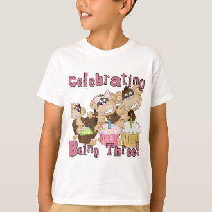 Rosa Party Affe 3. Geburtstagsgeschenke und Gesche T-Shirt