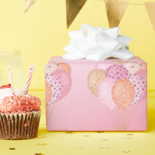 Rosa Party Balloons Geschenkpapier