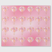 Rosa Party Balloons Geschenkpapier (Flach)