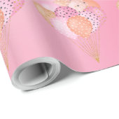 Rosa Party Balloons Geschenkpapier (Rolleneckpunkt)