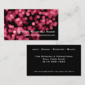 Rosa Party beleuchtet (Musik oder DJ) Visitenkarte (Vorne/Hinten)