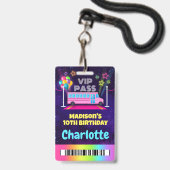 Rosa Party Bus VIP Pass Lanyard Ausweis (Vorderseite mit Lanyard)