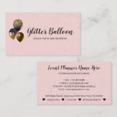 Rosa Party Dekoration Event Planner Feier Visitenkarte (Vorne/Hinten)