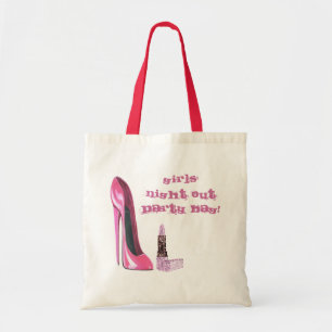 Rosa Party der Stilett-und Lippenstift-Mädchen Tragetasche