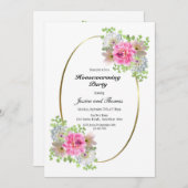 Rosa Party Einladung (Vorne/Hinten)