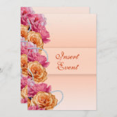 Rosa Party Einladung (Vorne/Hinten)