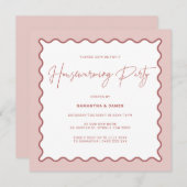 Rosa Party Einladung für Grenzhäuser (Vorne/Hinten)