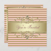 Rosa Party Einladungen (Vorne/Hinten)