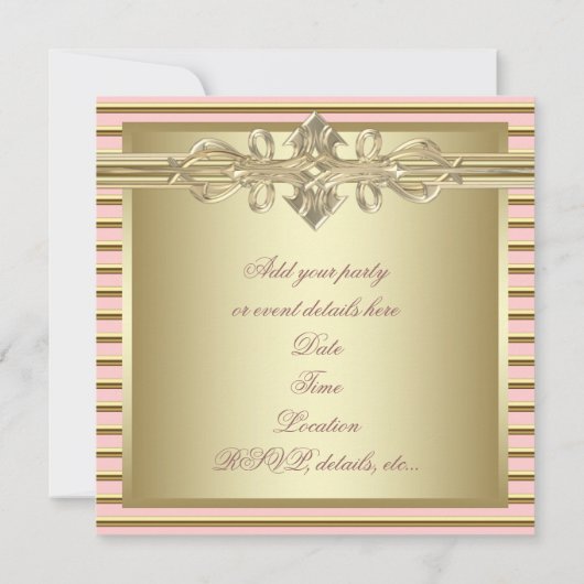 Rosa Party Einladungen (Rückseite)