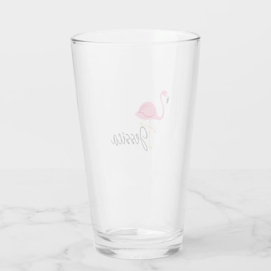 Rosa Party Flamingo Glass Cup Glas (Rückseite)