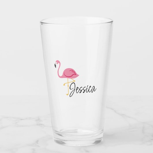 Rosa Party Flamingo Glass Cup Glas (Vorderseite)