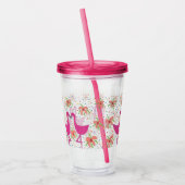 Rosa Party Flamingos Acryltrinkbecher (Links)