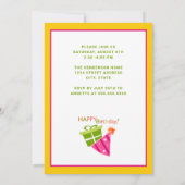 Rosa Party Girl 11. Geburtstag Einladung (Rückseite)