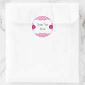 Rosa Party Girlie Cupcake Toppers/Labels/Stickers Runder Aufkleber (Tasche)