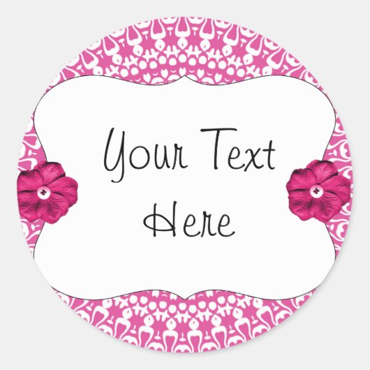 Rosa Party Girlie Cupcake Toppers/Labels/Stickers Runder Aufkleber (Vorderseite)