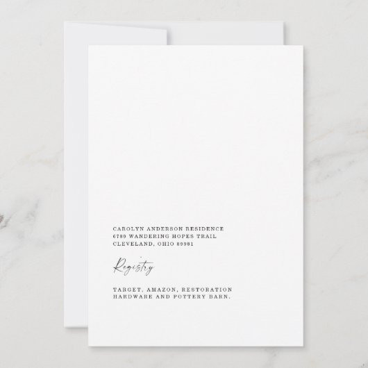 Rosa Party im House Cocktail Brautparty Einladung (Rückseite)