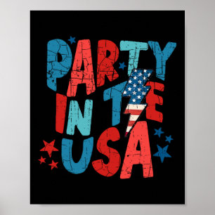 Rosa Party in den USA 4. Juli Shirt Mama und Gi Poster