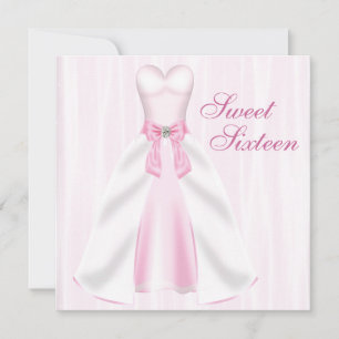 Rosa Party Kleid Pink Sweet 16 Geburtstagsparty Einladung