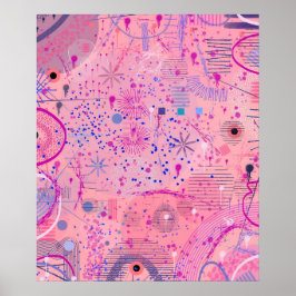 Rosa Party Maximalist Art Poster