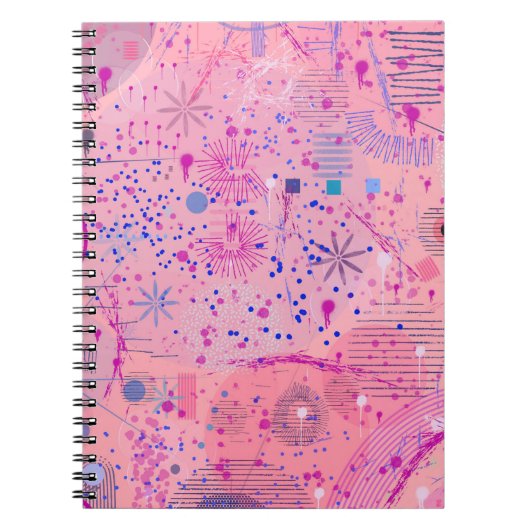 Rosa Party Maximalist Kunst Notizblock (Vorderseite)