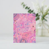 Rosa-Party-Maximalist-Kunst Postkarte (Stehend Vorderseite)
