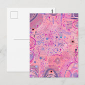 Rosa-Party-Maximalist-Kunst Postkarte (Vorne/Hinten)