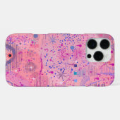 Rosa Party Maximalistische Kunst iPhone Hülle (Rückseite (Horizontal))