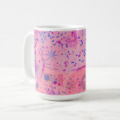 Rosa Party Maximalistische Kunst Kaffeetasse (Vorderseite Links)