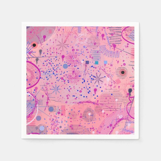 Rosa Party Maximalistische Kunst Serviette (Vorderseite)
