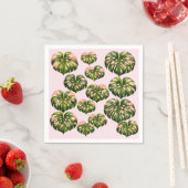 Rosa Party Monstera Servietten (Beispiel)