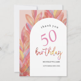 Rosa Party Wasserfarbe Dankeskarte