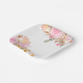 Rosa Party Wasserfarben Pappteller (Gewinkelt)