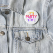 Rosa Party Zeit Button (Beispiel)