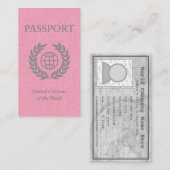 rosa Pass Visitenkarte (Vorne/Hinten)