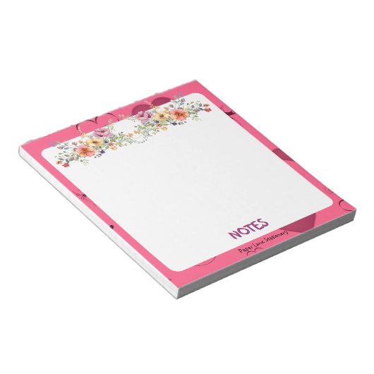 Rosa Passionsherz Notizblock (angewinkelt)