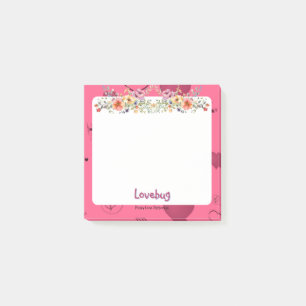 Rosa Passionsherz Post-it Klebezettel