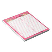 Rosa Passionsherz zum Auflisten Notizblock (angewinkelt)