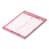 Rosa Passionsherz zum Auflisten Notizblock (Rotiert)