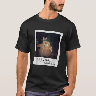 Rosa passt gut zu Grün Lustige Hexenkatze Zauberer T-Shirt